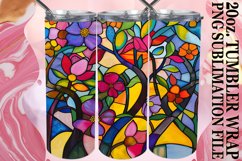 20oz Tumbler Colorful Stained Glass Tree Wrap Design Product Image 1