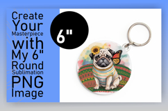 Playful Round Design Car Coaster PNG , Cute Dog Product Image 1