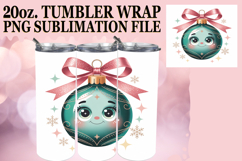 Heartfelt Sublimation 20oz tumbler wrap, Cute Christmas Product Image 1