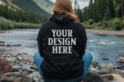 Black Gildan 18500 Hoodie Mockup, G18000 Hoodie Model mockup Product Image 1