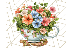Vintage Floral Teacup Clipart PNG, Blooming Teacups Clip Art Product Image 2