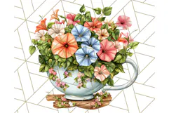 Vintage Floral Teacup Clipart PNG, Blooming Teacups Clip Art Product Image 2