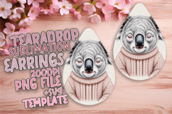 Fresh Teardrop Earrings Sublimation Art , Valenines Animals Product Image 1