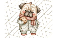 Christmas Pets in Pajamas Clipart PNG, Christmas Png Clipart Product Image 2