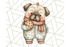 Christmas Pets in Pajamas Clipart PNG, Christmas Png Clipart Product Image 2