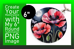 Charming Round Design Keychain PNG , Flowers Product Image 1