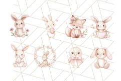 Pastel Pink Easter Bunny and Chick Png, Cottagecore Clipart Product Image 5