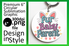 Stylish Circle Design Keychain PNG , Cat Quote Product Image 1