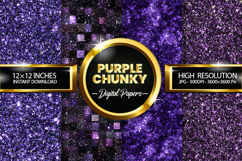 purple Chunky Digital Papers - 04 variations Product Image 1