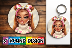 Enchanted Circle Keychain PNG, Afro Girl Product Image 1