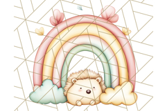 Pastel Plushie Rainbow Clipart PNG, Nursery Baby Animals Png Product Image 2