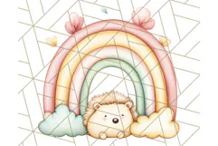 Pastel Plushie Rainbow Clipart PNG, Nursery Baby Animals Png Product Image 2
