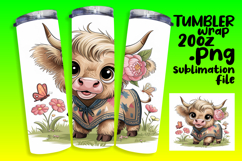 LUXE 20oz Tumbler Wrap Design , Cute Cow Product Image 1
