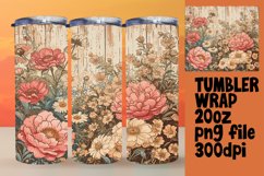 Vintage Floral Print Tumbler Wrap - Sublimation Set Product Image 1