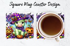 Halloween Highland Cow Mug coaster | Coaster | Sublimation Product Image 1