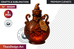 Christmas Winter Potion Bottles PNG, Magical Holiday Clipart Product Image 1