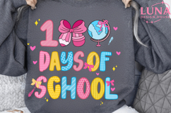 Preppy Happy 100 Days of School Png, 100 Days of School PNG Product Image 4