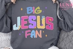 Big Jesus Fan PNG, Preppy Christian Png, Jesus Shirt Design Product Image 4