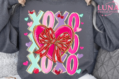 XOXO Png, Valentine's Day Png, Coquette Bow Png, Preppy Png Product Image 1