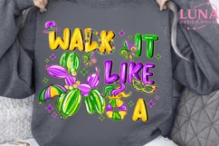 Walk It Like A Mardi Gras Png, Mardi Gras Balloon Dog Png Product Image 6