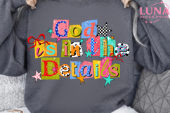 God Is In The Details PNG, Doodle Religious Shirt Design Product Image 3