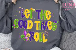 Let The Good Times Roll png, Mardi Gras Bow Fleur De Lis Png Product Image 3