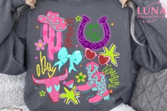 Colorful Preppy Horse Doodle PNG Digital Design Sublimation Product Image 4