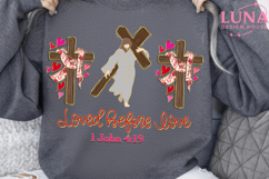 Loved Before Love Valentines Day PNG Glitter Jesus Valentine Product Image 3