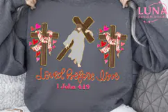 Loved Before Love Valentines Day PNG Glitter Jesus Valentine Product Image 3