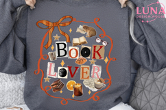 Colorful Boho Floral Bookworm Png, Bookish Png, Preppy Book Product Image 3