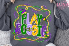 Play Boosie PNG,Mardi Gras Typography,Play Boosie Design Product Image 4