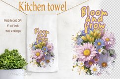 Bloom and grow kitchen tea towel | Dish Towel sublimation Product Image 1