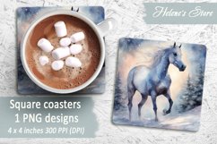 Christmas horse coaster|Square coaster sublimation| Bundle Product Image 11