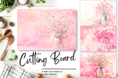 Mason Jars Flower Cutting Board Kitchen Chopping Board_46 Product Image 1