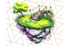 Bright Floating Island PNG Clipart for Fantasy Worlds &amp; Maps Product Image 2