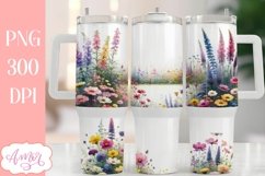 Watercolor wildflowers 40 oz tumbler PNG for sublimation Product Image 7