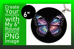 Trendy Circle Coaster PNG Design , Butterfly Product Image 1