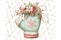Pastel Christmas Clipart, Mint and Blush Holiday PNG Product Image 2