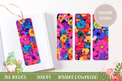 Colorful Flowers Bookmark Designs, Cartoon Bookmarks Print Product Image 1