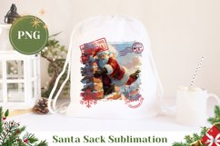 Christmas Santa Sack Design, Santa Claus Sublimation Design Product Image 1