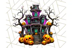 Haunted Houses Clipart PNG, Spooky Halloween Homes Product Image 2