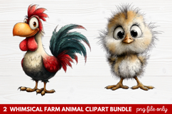 Whimsical Farm Animal Clipart | Cute Farm Animals PNG Set Product Image 1