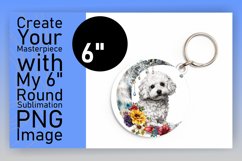 Sleek Round Dog Sublimation Keychain Product Image 1
