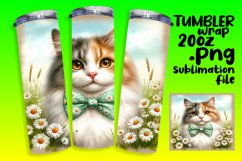 DYNAMIC 20oz Tumbler Template for Personalization , Cute Cat Product Image 1