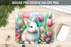 Watercolor Bunny Mouse pad Sublimation - Animal PNG Design Product Image 1