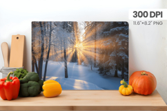Winter Christmas Wonderland Cutting Board PNG Sublimation Product Image 1