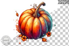 Pumpkin Flowers Sublimation - Clipart PNG Design Product Image 1