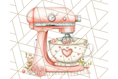 Cottagecore Kitchen Mixer, Apron PNG Clipart, Retro Floral Product Image 2