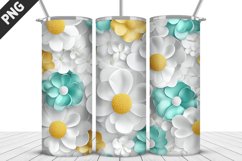 3D Flowers Tumbler Wrap | Sublimation Design | Tumble PNG Product Image 2