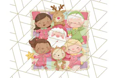 Santa’s Pajama Day Clipart, Cute Christmas Bedtime PNG Product Image 2